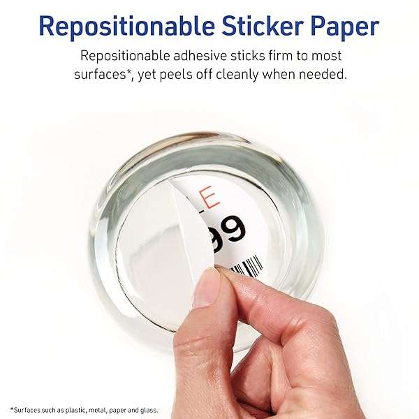 Avery Printable Sticker Paper, Matte White, 8.5 x 11 Inches, Inkjet Printers, 90 Sheets (3383)