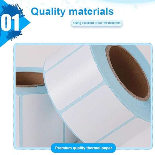 Uuname 800 Pieces/Roll 40x30mm Thermal Label Paper Barcode Label Sticker Paper All-Purpose Adhesi...