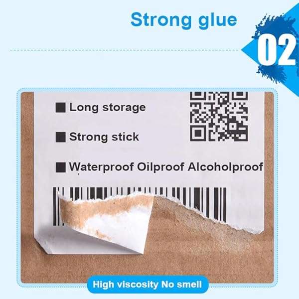 Uuname 800 Pieces/Roll 40x30mm Thermal Label Paper Barcode Label Sticker Paper All-Purpose Adhesi...