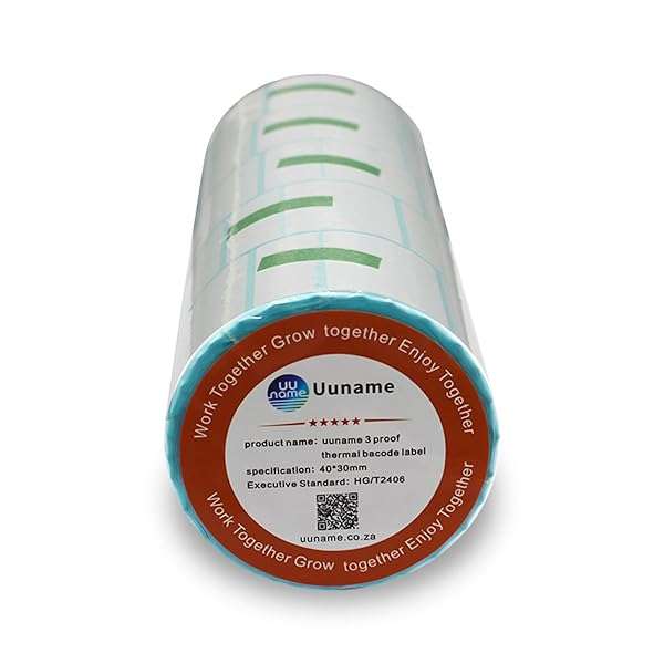 Uuname 800 Pieces/Roll 40x30mm Thermal Label Paper Barcode Label Sticker Paper All-Purpose Adhesi...