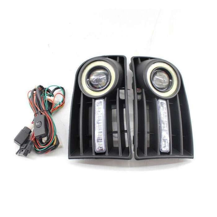 Pair Car BUMPER GRILLE FOG LIGHT LED LAMP Fit FOR VW Golf MK5 2003-2009
