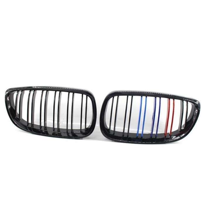 2X/Set Shiny Black Dual Slat M Look Grille for BMW E92 E93 2DR 06-10 Mesh Grill
