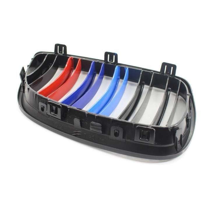 2X/Set Shiny Black Dual Slat M Look Grille for BMW E92 E93 2DR 06-10 Mesh Grill