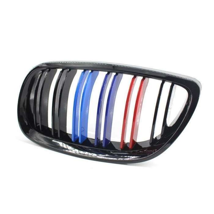 2X/Set Shiny Black Dual Slat M Look Grille for BMW E92 E93 2DR 06-10 Mesh Grill
