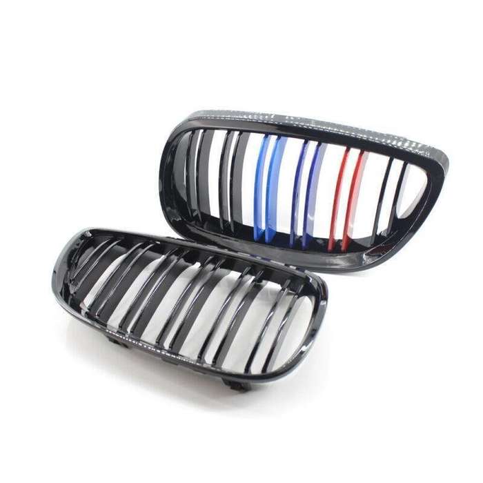 2X/Set Shiny Black Dual Slat M Look Grille for BMW E92 E93 2DR 06-10 Mesh Grill