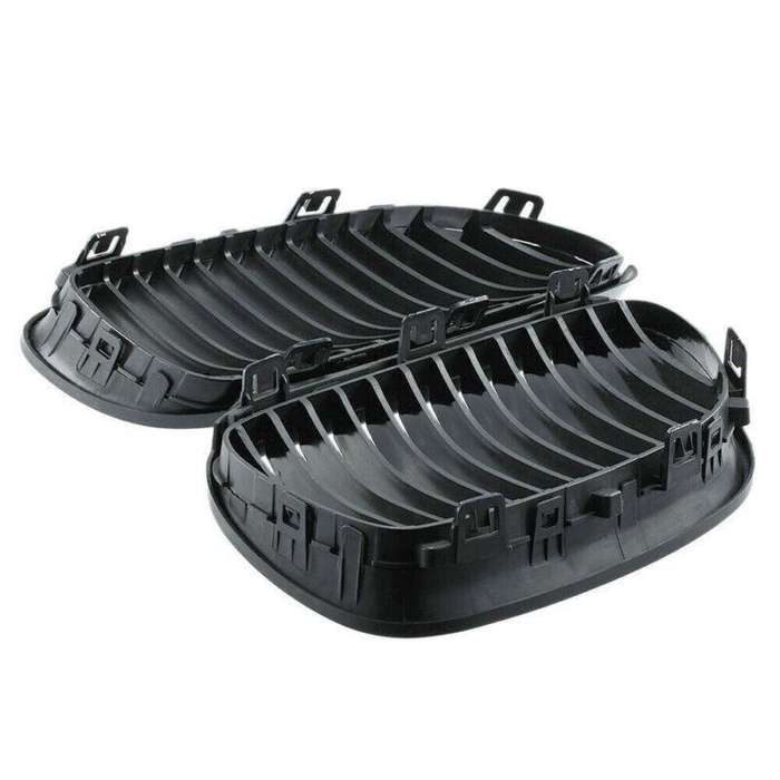 2X/Set Front Grille Shiny Black Fit for BMW E92 E93 10-15 Facelift Mesh Grill