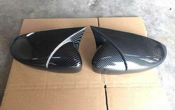 For Volkswagen Jetta 2012-2018 Carbon Fiber OX Horn Rear View Mirror Cover 2pcs