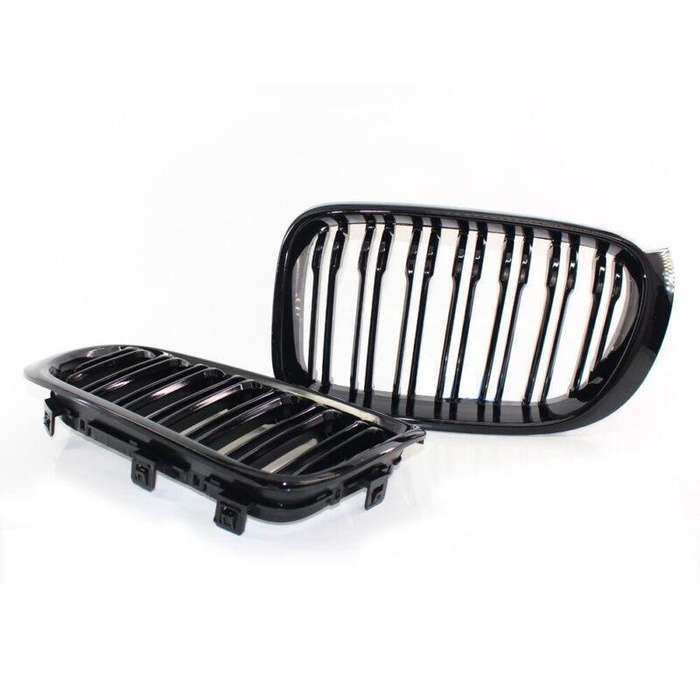 GLOSS BLACK Front Hood Grille Fit FOR BMW F25LCI X3 F26 X4 15-17 Twin Line