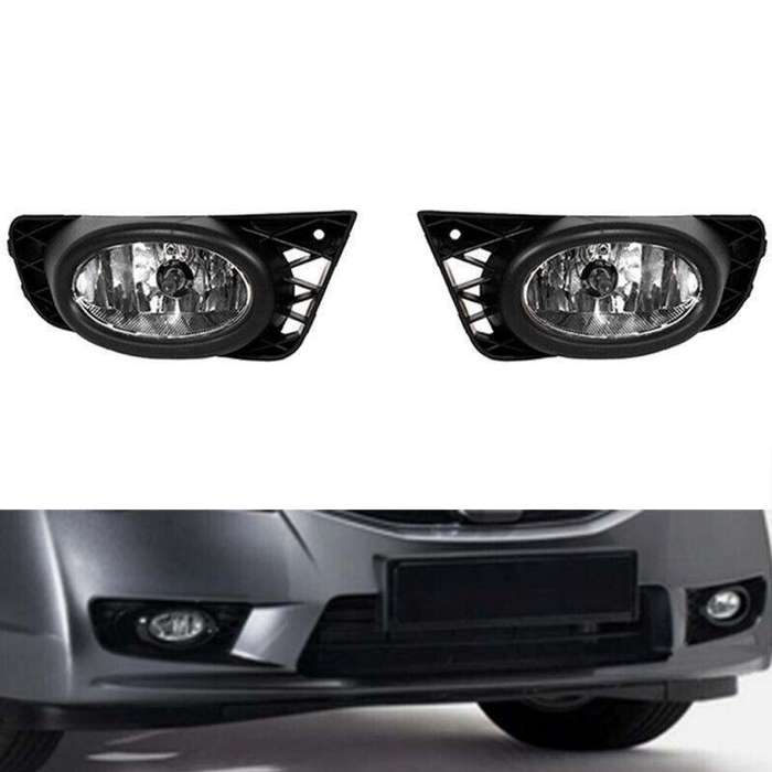Front Bumper Fog Lights Lamp Black Cover For Honda Civic 4DOOR 2009-2011 Pair