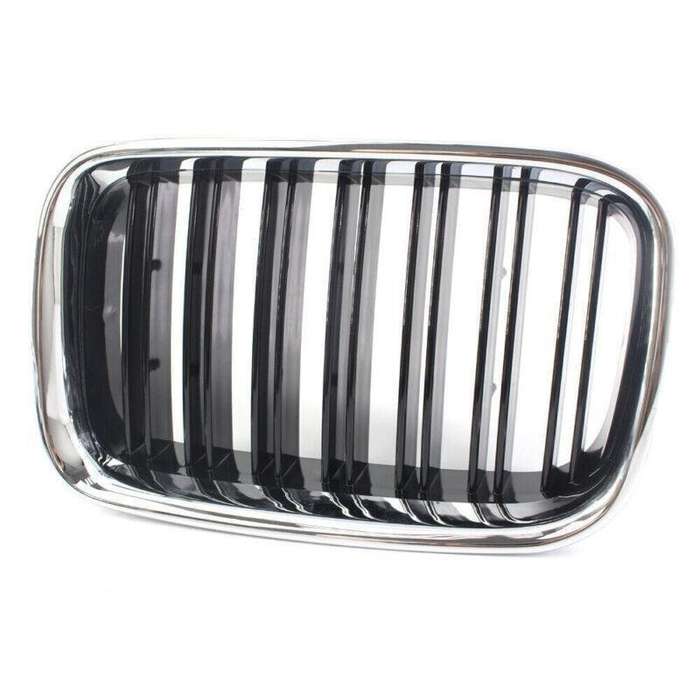 PAIR of Half Chrome Gloss Black Dual Slat Grille for BMW 3-Series E36 1992-1996