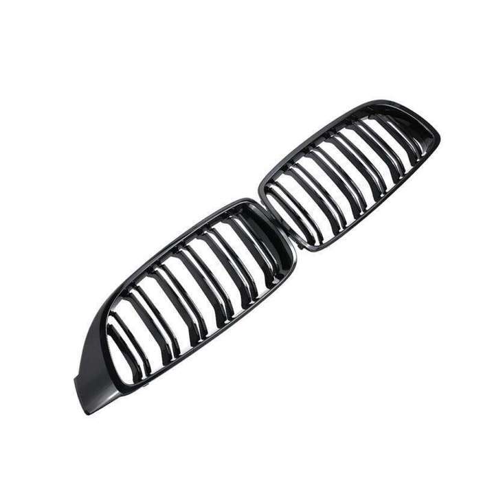 2X/Set Grille Shiny Black Dual Slat Grill for BMW 4 Series F32 F33 F36 F82 Coupe
