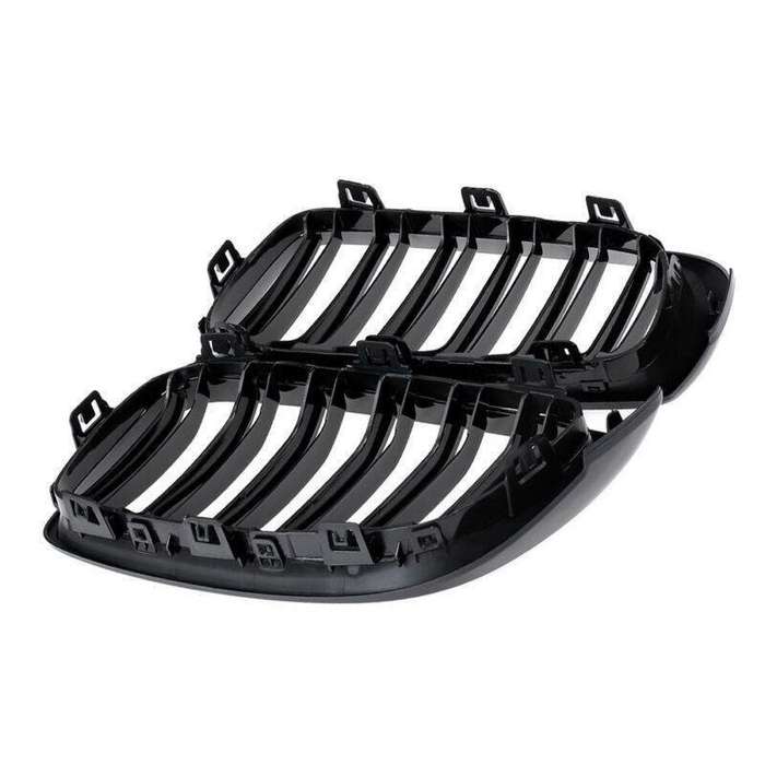 2X/Set Grille Shiny Black Dual Slat Grill for BMW 4 Series F32 F33 F36 F82 Coupe