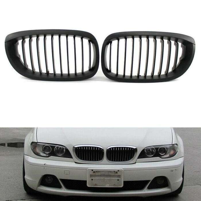 Pair of Matte Black Sport Grille For BMW E46 LCI Facelift Coupe Cabriolet 03-06