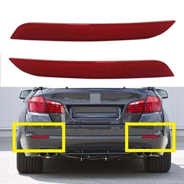 For BMW 5 Series F10/18 2010-2013 1 Pair Rear Bumper Reflector Light Brake Lamp