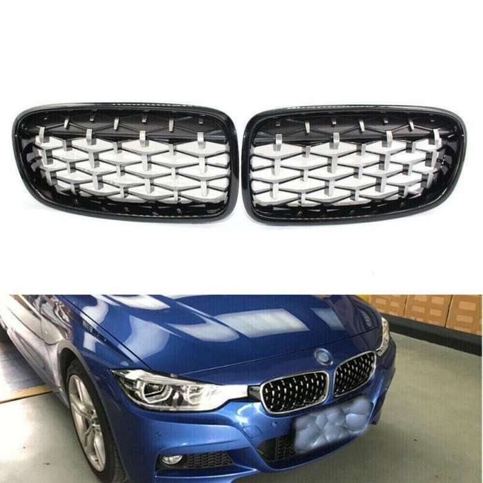 Diamond Meteor Front Upper Grille Fits For BMW 3 Series F30 F31 320i 320d Black