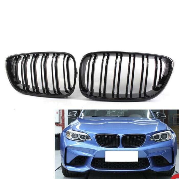 M Style Gloss Black Front Grille Kit Dual Line for BMW F23 2014+ Coupe 220i 228i