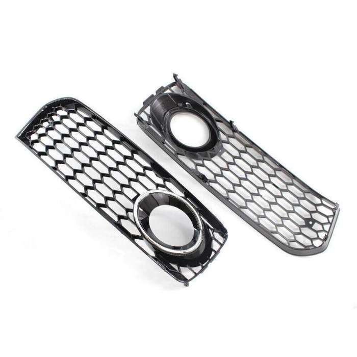 For 08-12 AUDI A5 S-Line S5 HONEYCOMB FRONT BUMPER FOG LIGHT GRILLE COVER CHROME