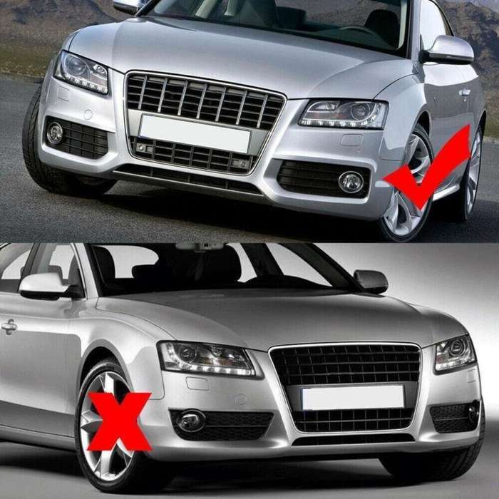 For 08-12 AUDI A5 S-Line S5 HONEYCOMB FRONT BUMPER FOG LIGHT GRILLE COVER CHROME