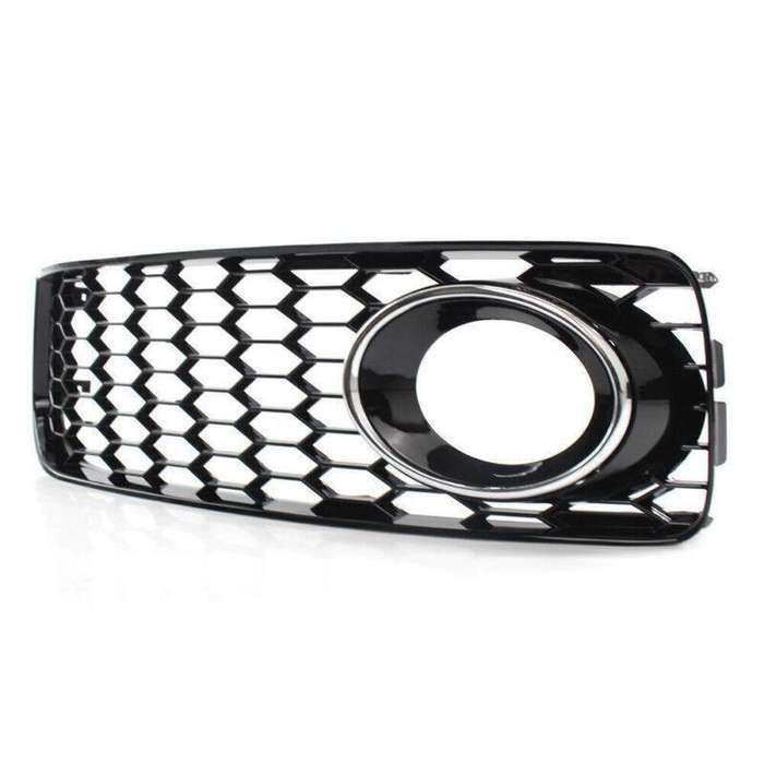 For 08-12 AUDI A5 S-Line S5 HONEYCOMB FRONT BUMPER FOG LIGHT GRILLE COVER CHROME
