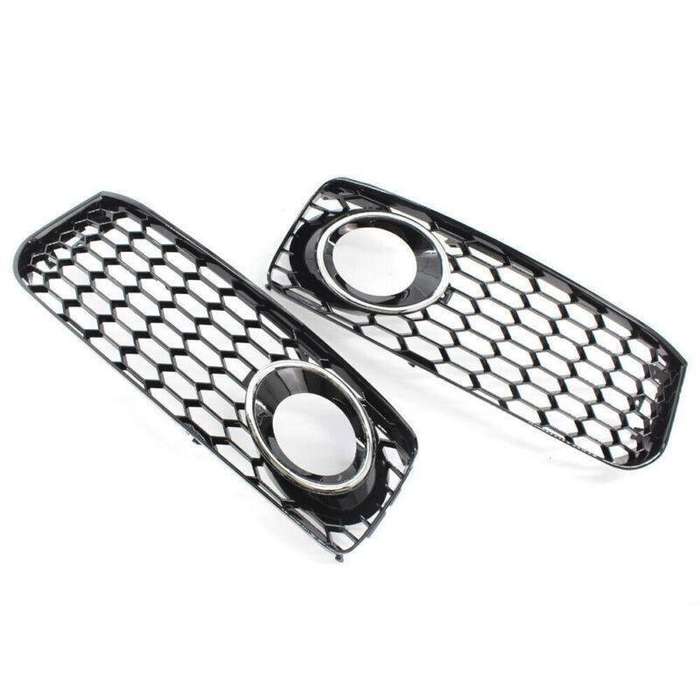 For 08-12 AUDI A5 S-Line S5 HONEYCOMB FRONT BUMPER FOG LIGHT GRILLE COVER CHROME