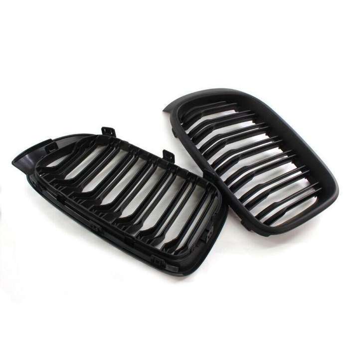 Matte BLACK Front Grille Fit FOR BMW F25LCI X3 F26 X4 X4M 15-17 Twin Slat