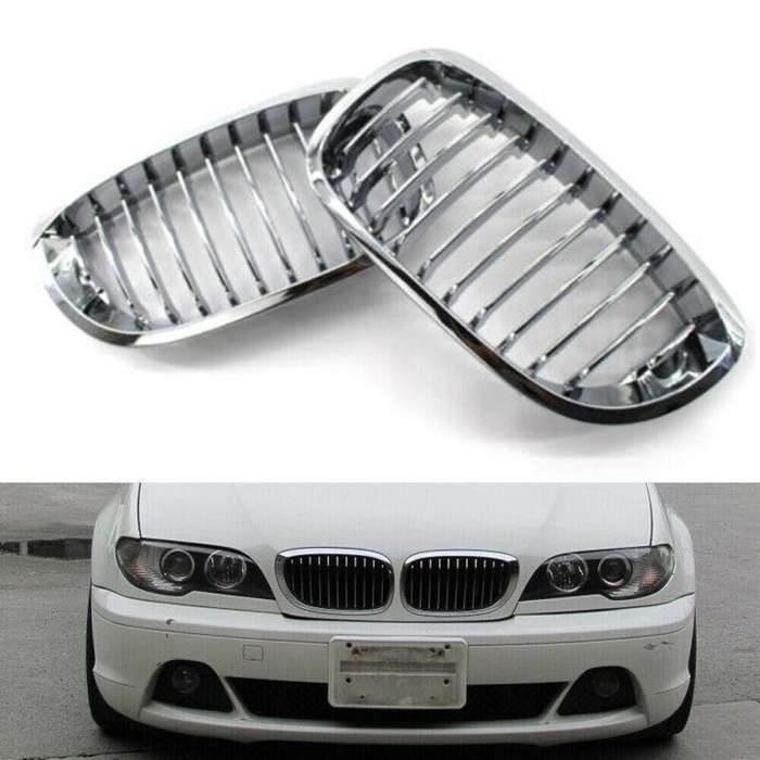 Pair of Chrome Grille Fit For BMW E46 Facelift Coupe Cabriolet M 2002-2005 2D