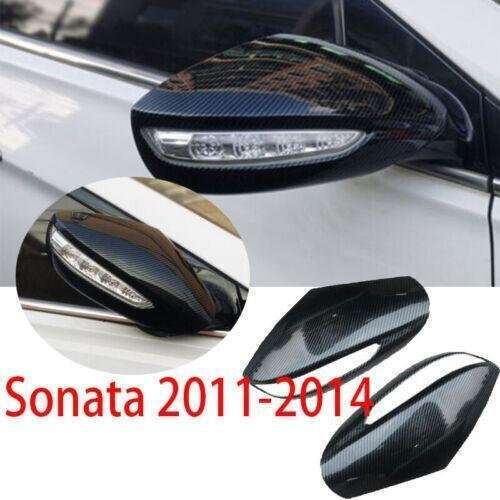 Rear View Side Mirror Cover Trim Carbon Fiber 2PCS For Hyundai Sonata 2011-2014