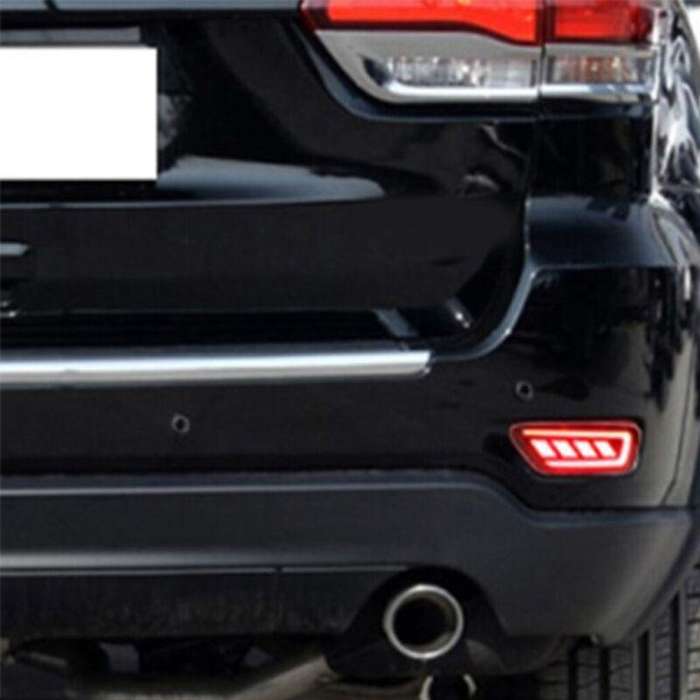 Smoked Rear Fog Taillight Bumper Reflector Light For Jeep Compass 2011-2015 Pair