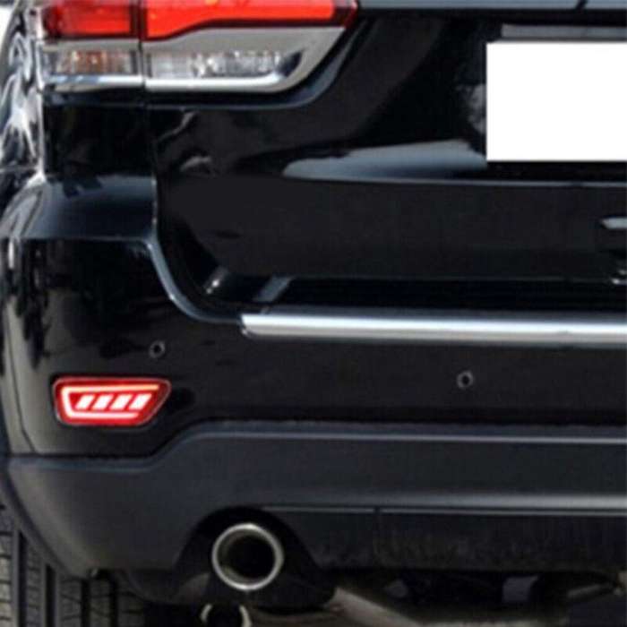 Smoked Rear Fog Taillight Bumper Reflector Light For Jeep Compass 2011-2015 Pair