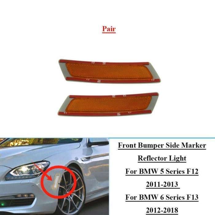2pcs Front Bumper Side Marker Reflector Lights For BMW 5 6 Series F12 F13 11-18