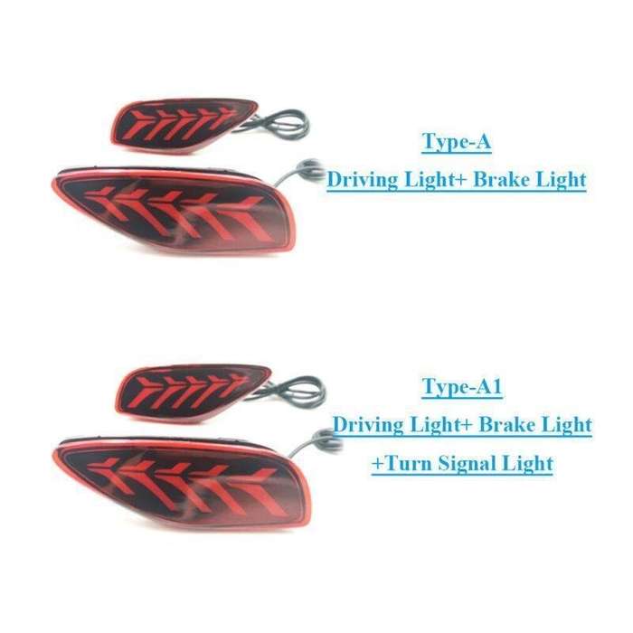 Rear Fog&amp;Brake Taillight Bumper Reflector Lights For Kia Seltos 19-21 Pair A