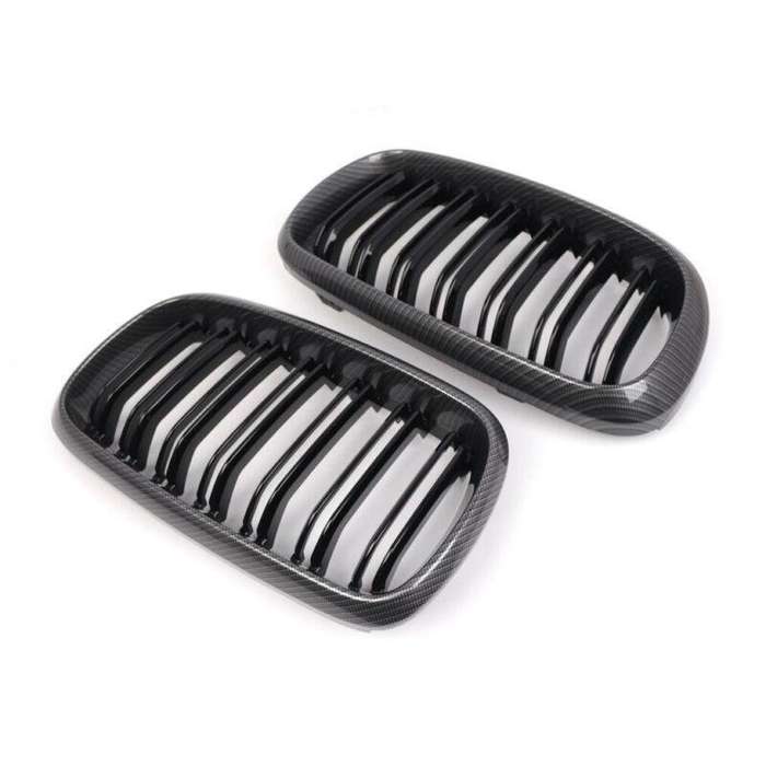 2pcs Carbon Fiber Front Kidney Grilles For BMW X5 F15 X5M F85 X6 F16 X6M F86