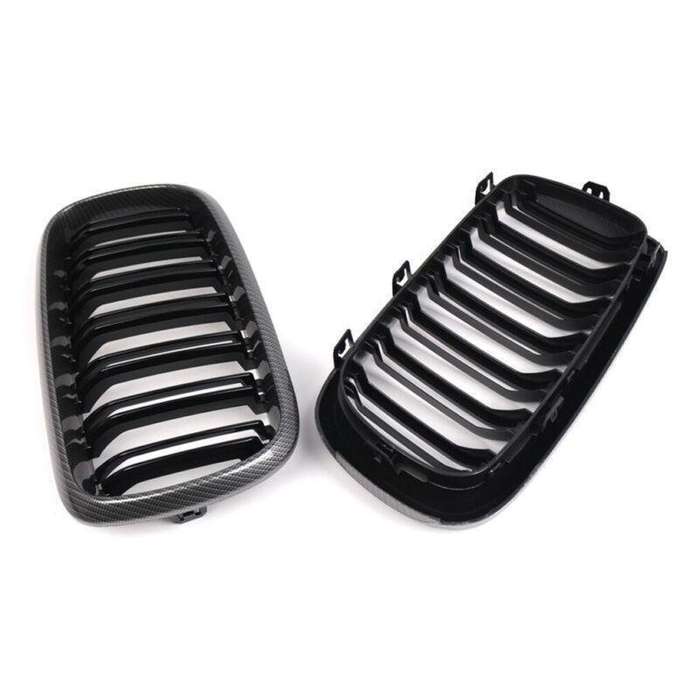 2pcs Carbon Fiber Front Kidney Grilles For BMW X5 F15 X5M F85 X6 F16 X6M F86