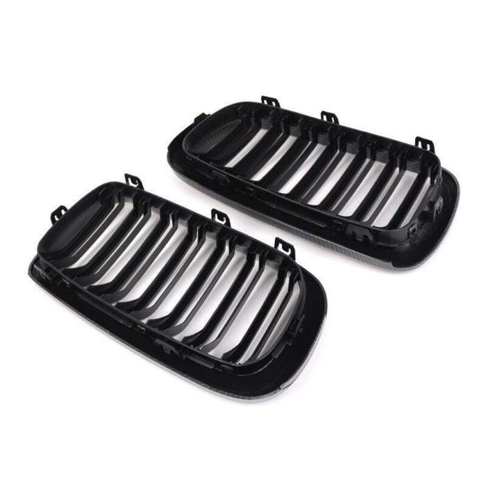 2pcs Carbon Fiber Front Kidney Grilles For BMW X5 F15 X5M F85 X6 F16 X6M F86