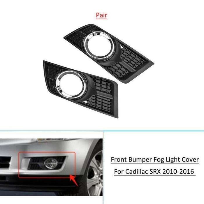 Pair Front Bumper Fog Light Frame Cover Left Right For Cadillac SRX 2010-2016