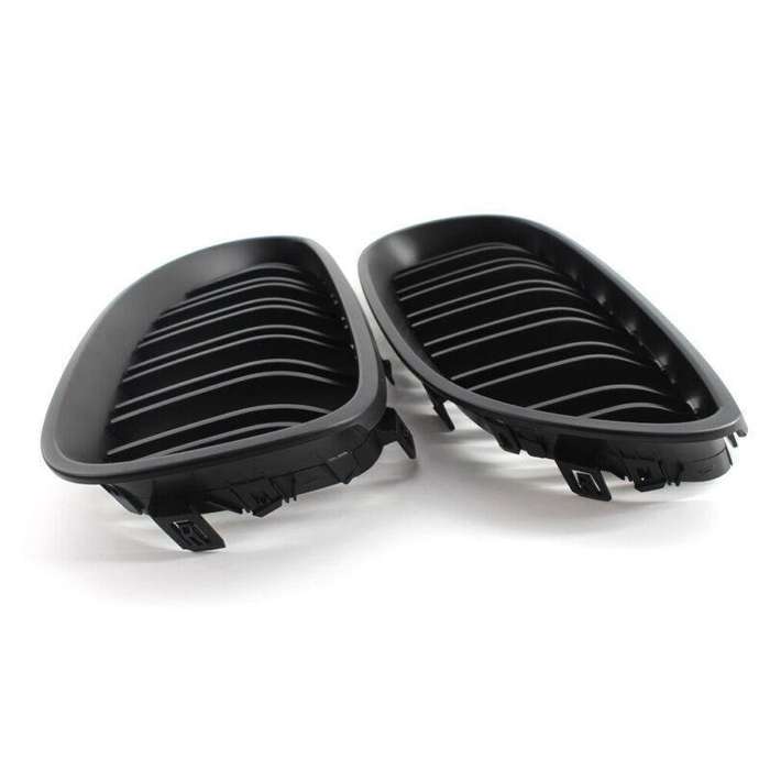 Pair Of Matte Black Slat Grille Fit For BMW E60 E61 M5 5 Series 2003-2009