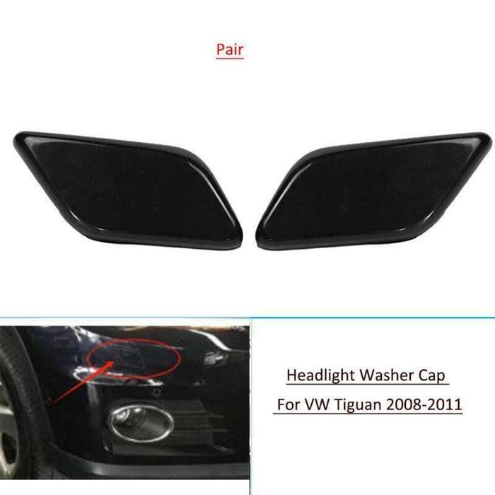 For VW Tiguan 2008-2011 Front Bumper Headlight Washer Nozzle Cover Cap Pair