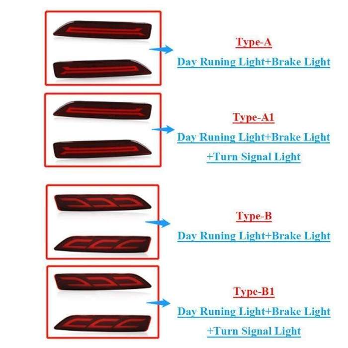 Rear Brake Taillight Bumper Reflector Lights For Honda CRV 07-09 CITY Pair B1