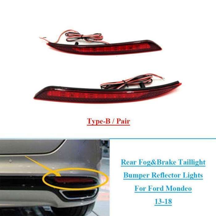 Rear Brake Taillight Bumper Reflector Light For Ford Fusion Mondeo 13-18 Pair B