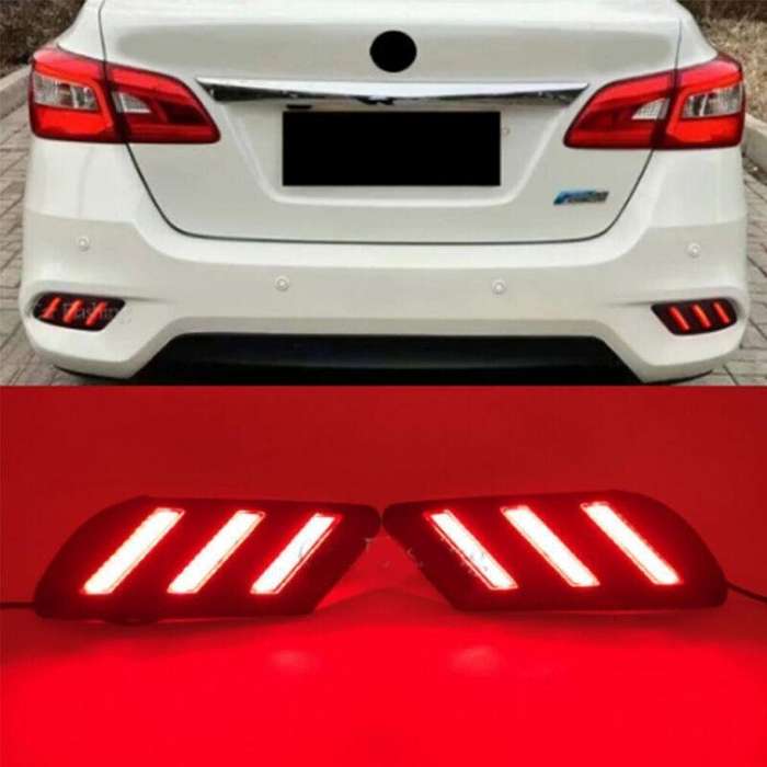Rear Fog&amp;Brake Taillight Bumper Reflector Lights For Sylphy 16-21 Pair