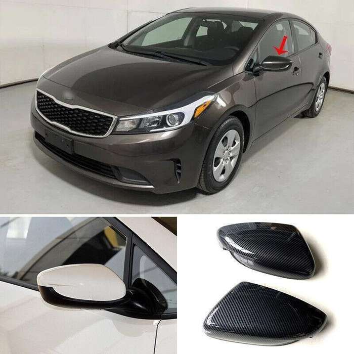 Car For Kia Forte K3 2014-18 Carbon Fiber Door Side Rear View Mirror Cover Trim