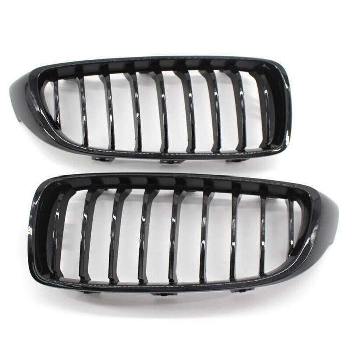 2X/Set Car Grille Shiny Black for BMW 4 Series F32 F33 F36 F82 Coupe Mesh Grill