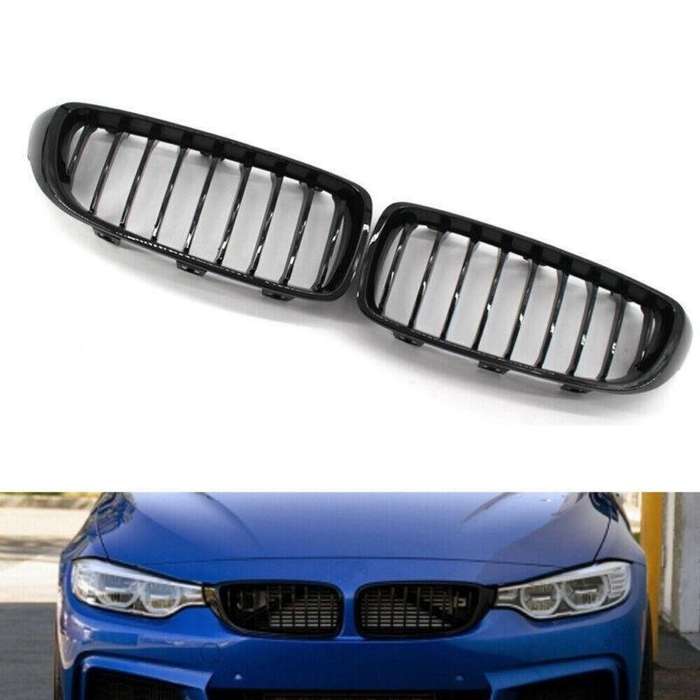 2X/Set Car Grille Shiny Black for BMW 4 Series F32 F33 F36 F82 Coupe Mesh Grill