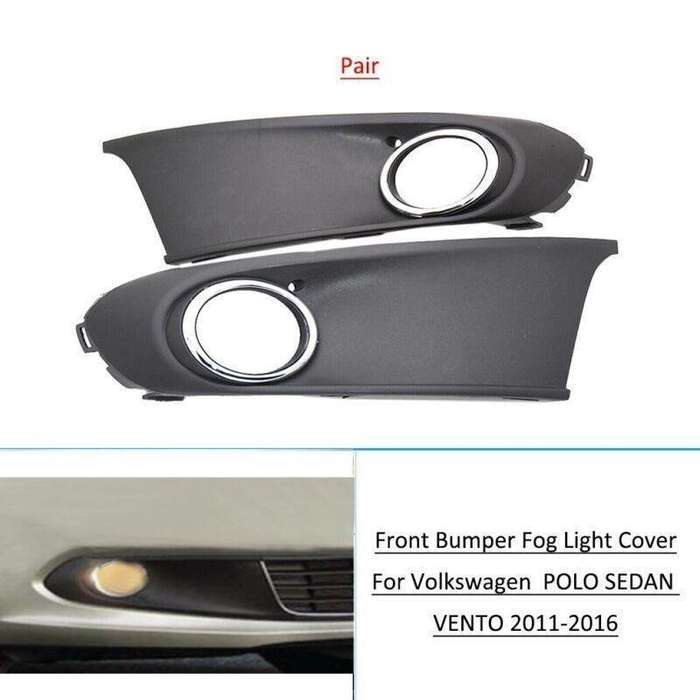 Lower Bumper Fog Light Cover For Volkswagen VW POLO SEDAN VENTO 2011 -2016 Pair