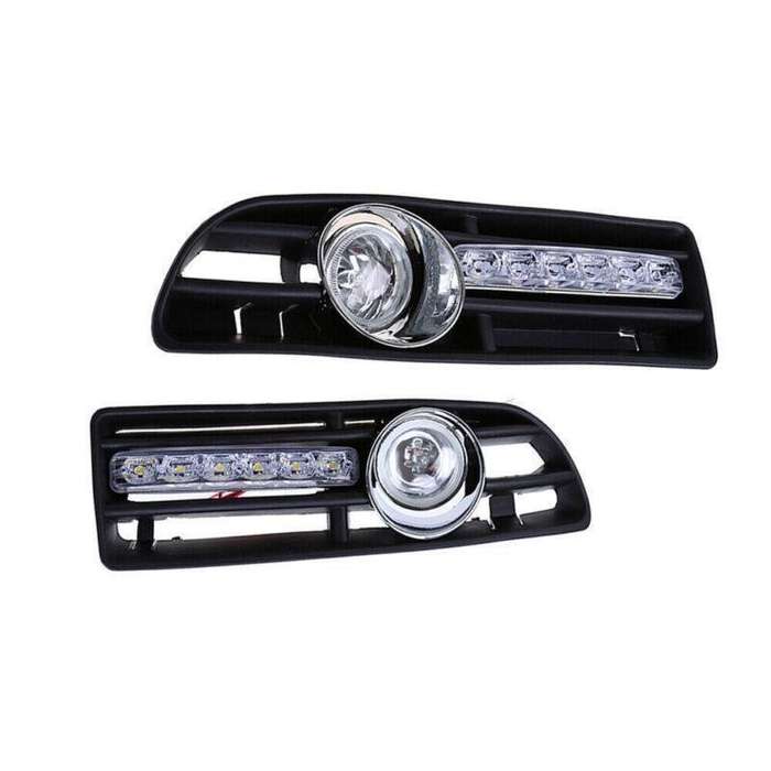 Car GRILLE FOG Light Fit FOR VW JETTA BORA MK4 99-04 LED DRL (white)