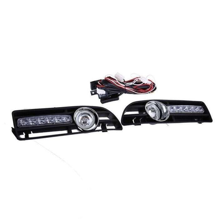 Car GRILLE FOG Light Fit FOR VW JETTA BORA MK4 99-04 LED DRL (white)