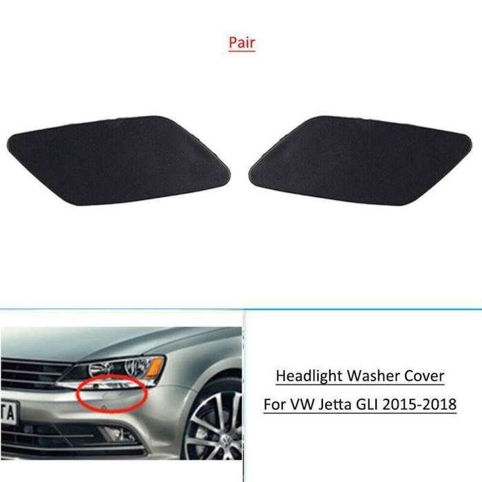 Front Bumper Headlight Washer Cover Cap For VW Jetta GLI 2015-2018 Pair