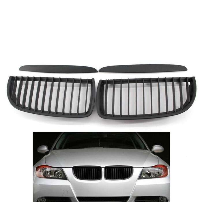 Matte Black Car Front Grille Fit for BMW 3 Series E90 E91 2005-2008 Mesh Grill