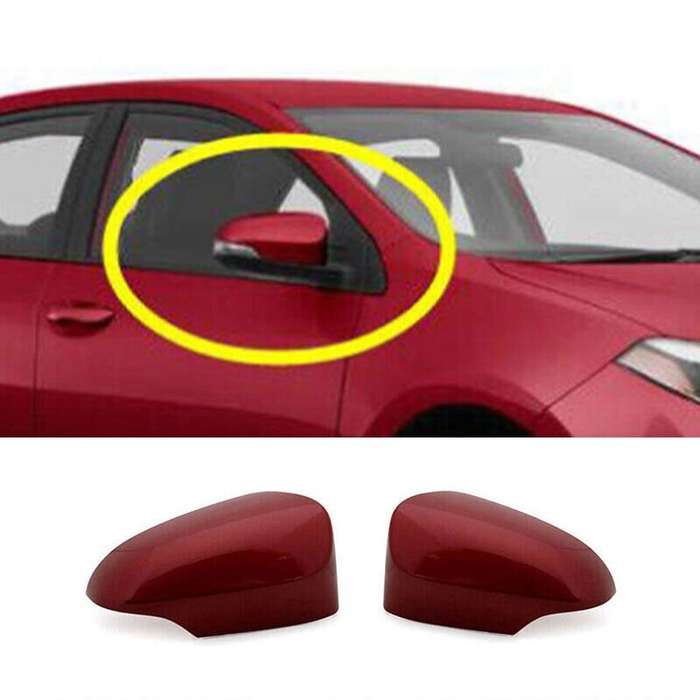 For Toyota Corolla 2014-2018 Red Rear View Side Mirror Cover Trim Replace 2PCS