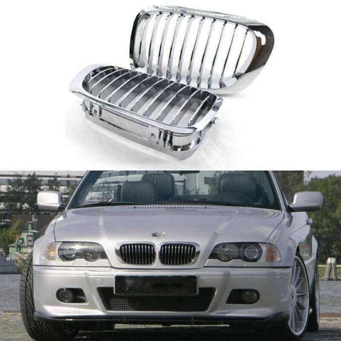 Fits BMW E46 2D Coupe Convertible 99-02 Pre-Facelift Silver Chrome Front Grille